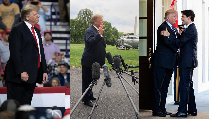 Trump leaning weirdly